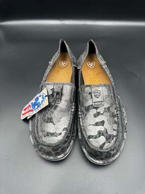 Ariat Cruiser Dark Shadow Leopard Slip-On Shoes 7.5B Western Casual